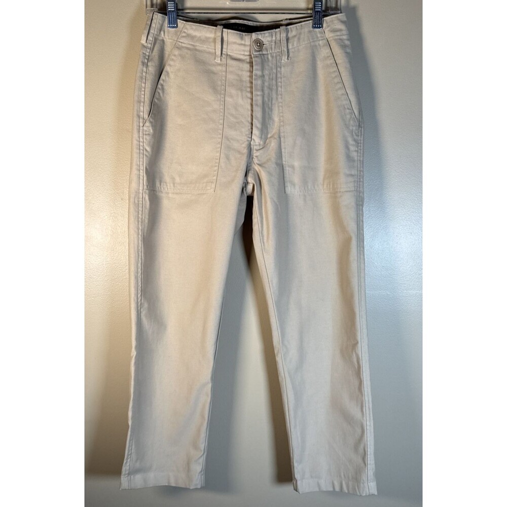 Deus Ex Machina  Pant Women W28 L23.5 High Waist Beige Tan Utility Cropped